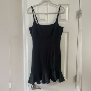 Lulus Heart Eyes Black Ruffled Bodycon Mini Dress - Size M